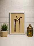 Minimalist Horse Rider Wall Art Frame | Modern Equestrian Art Print for Home & Office Décor
